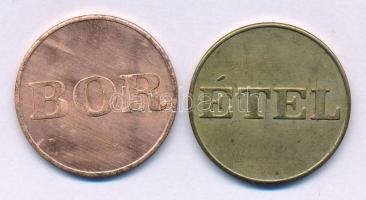 1990 k. Eger 2xklf bárca: "Bor" és "Étel" T:XF patina