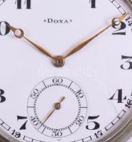 Doxa zsebóra fém tokkal, szép állapotban, jelzett, működik d: 50 mm