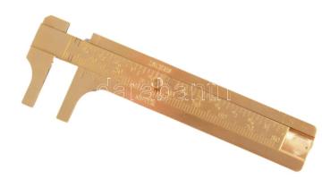 Réz ékszermérő, h: 10 cm