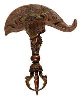 Buddhista gri-gug, hibátlan, h: 12,5 cm