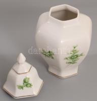 Hollóházi 3 darab dísztárgy, gém, váza, fedeles váza. Jelzett, hibátlan, m: 20,5 cm