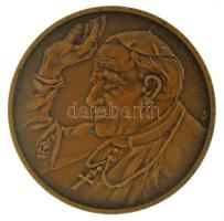Kiss György (1943-) 1991. "II. János Pál pápa látogatása hazánkban" bronz kétoldalas emlékérem eredeti műanyag tokban (42mm) T:UNC
