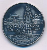 1987. "50 éves a magyar kőolaj és földgáz termelés / Magyar Olajipari Múzeum és MÉE Zala Megyei Csoportja 1937-1987" ezüstpatinázott fém emlékérem (42,5mm) T:UNC,AU