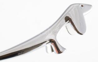 Stilizált tacskó figurás fém késtámasz szett, 6 darab, h: 9 cm