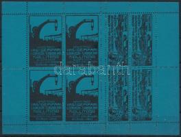 1911 Gépipari újdonságok és szabadalmak kiállítása, Nemzetközi vásár 8 db-os levélzáró kisív, kék színű