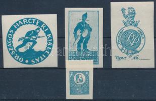 1915 4 db klf régi magyar levélzáró