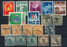 Kína 15 db pecsételt bélyeg stecklapon