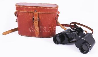 Deraisme Paris 8x25 francia távcső, bőr tokjában, 15x12 cm