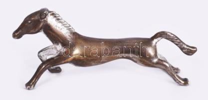 Vágtató lovak figurás 6 részes ezüstözött fém késbak szett, h: 8,5 cm