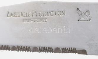 Laguiole francia 2 darab kés és egy szervírozóvilla, jelzett, h: 22-24 cm