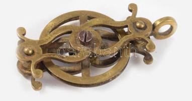 2 ritkább antik falióra alkatrész, h: 8,5 cm