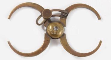 2 ritkább antik falióra alkatrész, h: 8,5 cm