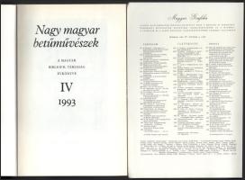 Nagy magyar betűművészek. A Magyar Bibliofil Társaság évkönyve IV. 1993. Szerk.: Szántó Tibor et al....