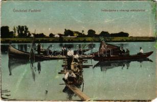 1931 Fadd, Halászbárka a várszegi erdészlakkal. Fadd és Vidéke fogyasztási szövetkezet kiadása (EM)