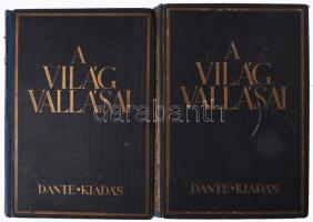 Szimonidesz Lajos: A világ vallásai. I.-II. köt. [Komplett]. I.: Primitív és kultúrvallások. Iszlám és buddhizmus. II.: Zsidóság és kereszténység. Bp., [1928], Dante. Gazdag szövegközi és egészoldalas képanyaggal. Kiadói gazdagon aranyozott egészvászon-kötés.