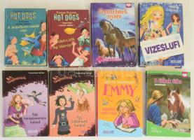 8 db fantasy könyv, leányregény és ifjúsági regény: Hot dogs, Vámpírnővérek, Emy, Titkok titka.