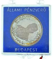 Kiss Nagy András (1930-1997) 1997. "Orvos sor / Korányi Sándor " jelzett Ag emlékérem plombált ÁPV tokban (~11g/0.925/32mm) T:AU (eredetileg PP) patina