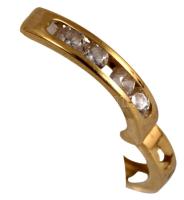 Arany (Au) 14K fülbevaló pár, köves ékítéssel, jelzett, d: 1,1 cm, bruttó: 1 g