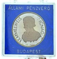 Kiss Nagy András (1930-1997) 1997. "Orvos sor / Semmelweis Ignác " jelzett Ag emlékérem plombált ÁPV tokban (~11g/0.925/32mm) T:AU (eredetileg PP) patina