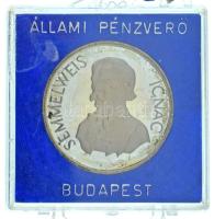 Kiss Nagy András (1930-1997) 1997. "Orvos sor / Semmelweis Ignác " jelzett Ag emlékérem plombált ÁPV tokban (~11g/0.925/32mm) T:AU (eredetileg PP) patina