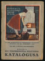 1931. okt. 17-től nov. 30-ig rendezett második házi tüzelőberendezések kiállításának katalógusa, KIhajtható ábrákkal, térképekkel, néhány lapon ceruzás firkákkal.