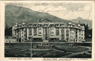 1918 Tátrafüred, Ótátrafüred, Altschmecks, Stary Smokovec (Magas-Tátra, Vysoké Tatry); Nagyszálló. Kertész Tódor kiadása / Grand Hotel (EK)