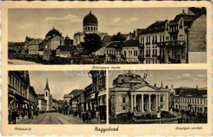 1942 Nagyvárad, Oradea; Körös-parti részlet, zsinagóga, Rákóczi út, Szigligeti színház / Cris riverside, synagogue, theatre (EK)