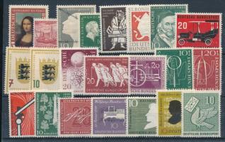 NSZK 1952-1956 20 klf teljes kiadás, köztük feláras sor is, összesen 22 db bélyeg (Mi EUR 143.-)