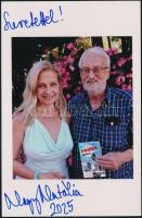 Nagy Natália és Nemere István író közös fotója, Nagy Natália humorista dedikálásával 10x15 cm