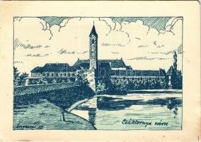 Csáktornya, Cakovec; Csáktornya vára. Kiadja a Délvidéki Egyetemi és Főiskolai Hallgatók Egyesülete / Zrinski castle, irredenta art postcard s: Lamoss (EM)