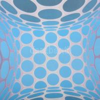 Vasarely Victor (1908-1997): P 1192 "OGNALL" (Op-art kompozíció). Ofszet, papír, jelzett a...
