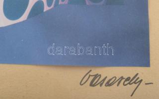 Vasarely Victor (1908-1997): P 1192 "OGNALL" (Op-art kompozíció). Ofszet, papír, jelzett a...