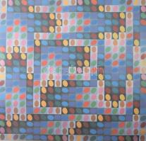 Vasarely Victor (1908-1997): P 1190 "HANDYA" (Op-art kompozíció). Ofszet, papír, jelzett a...