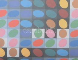 Vasarely Victor (1908-1997): P 1190 "HANDYA" (Op-art kompozíció). Ofszet, papír, jelzett a...