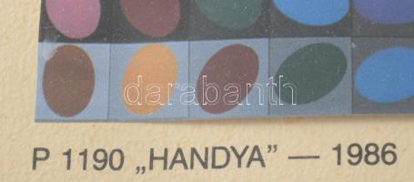 Vasarely Victor (1908-1997): P 1190 "HANDYA" (Op-art kompozíció). Ofszet, papír, jelzett a...