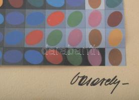 Vasarely Victor (1908-1997): P 1190 "HANDYA" (Op-art kompozíció). Ofszet, papír, jelzett a...