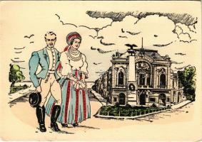 Szabadka, Subotica; Kaponyai csataemlék. A vidék népviselete. Kiadja a Délvidéki Egyetemi és Főiskolai Hallgatók Egyesülete / Hungarian irredenta propaganda, military monument, folklore (EK)