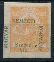 Szeged 1919 Hírlapbélyeg "919" lemezhibával, Bodor vizsgálójellel