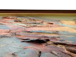 Kiss Elek (1938-1995): Gesztusok (cím nélkül). Olaj, farost. Jelzés nélkül. Fakeretben. 75x71 cm