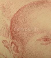 Spányik Kornél (1858-1943): Kisbaconi Benedek Márta portréja. Kréta, papír, kissé foltos, jelzett, p...