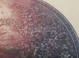 Egresi Zsuzsa (1954-2025): Horoszkóp: Bika hava, 1984. Színes rézkarc, papír. Jelzett. Számozott (32...