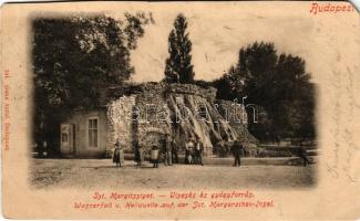 1900 Budapest XIII. Margitszigeti vízesés és gyógyforrás. Ganz Antal 104. (EM)