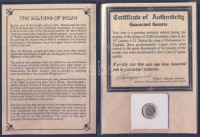 Észak-India / Delhi ~1350 MOHAMMED Bin TUGHLAK garas, eredeti bőrtokban és tanúsítvánnyal!