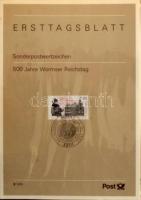4 db luxus minőségű levélberakó sötétkék gyűrűs borítóval, tokkal (bennük német ETB gyűjteményrész)