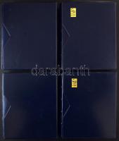 4 db luxus minőségű levélberakó sötétkék gyűrűs borítóval, tokkal (bennük német ETB gyűjteményrész)