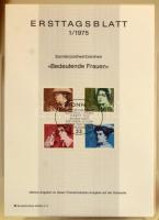 7 db SAFE luxus levélberakó bordó borítóval, tokkal, bennük német elsőnapi lapok gyűjteménye