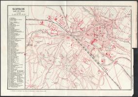 1925 Sopron szab. kir. város térképe, 1 : 15.000, Bp., Turistaság és Alpinizmus, 26x37 cm