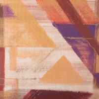 Faragó Ágnes (1951-): Konstrukció, 2023. Akril, farost, jelzett a hátoldalán. 75x31 cm