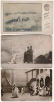 16 db RÉGI képeslap: magyar színházi jelenetek / 16 pre-1945 postcards: theatre scenes