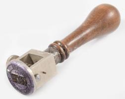 cca 1960/70 Tábori posta bélyegző, fa nyéllel, h: 13 cm